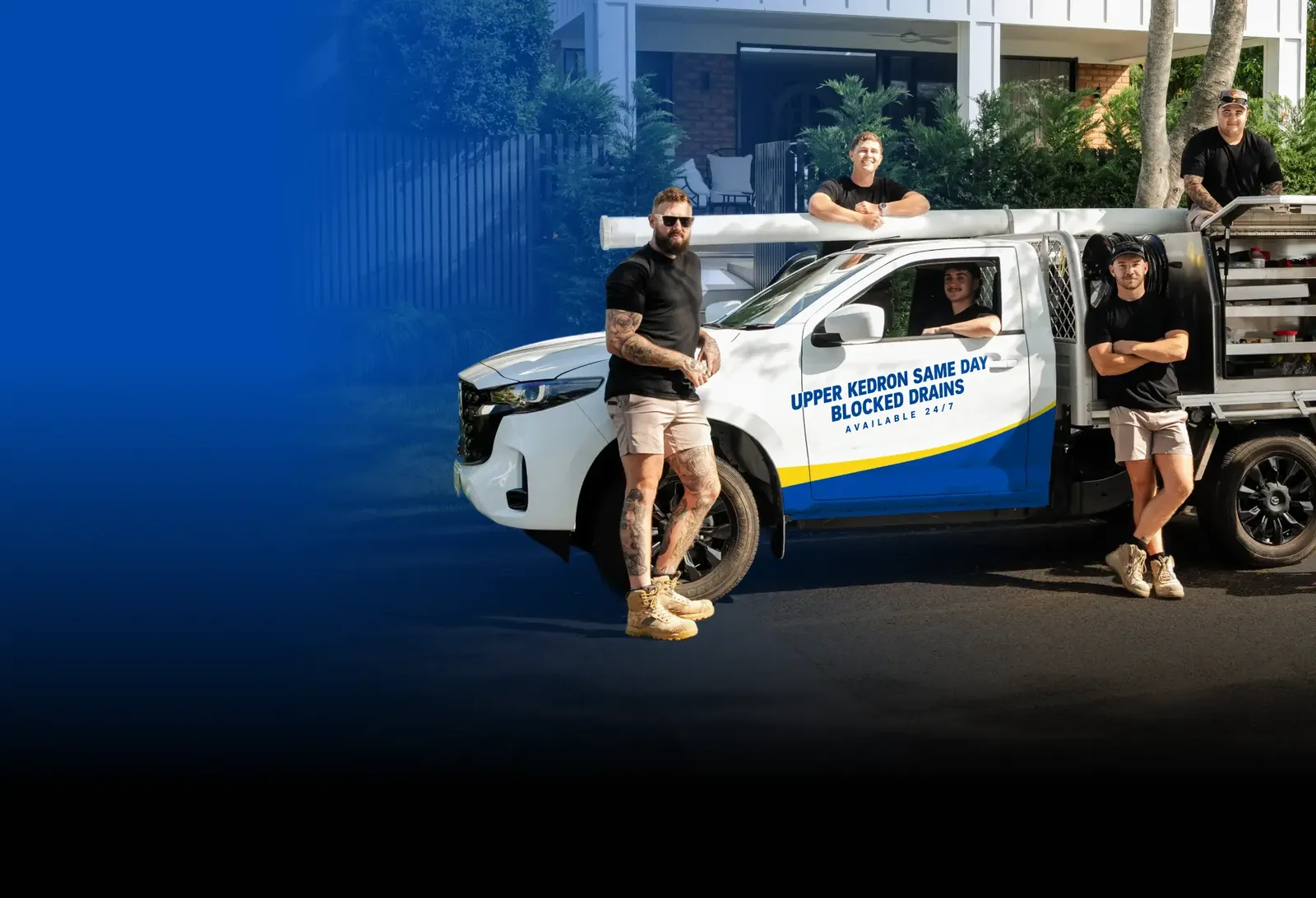Upper Kedron Same Day Blocked Drains team with the ute